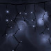 Гирлянда Айсикл (бахрома) светодиодный, 3,2 х 0,9 м, черный провод "КАУЧУК", 220В, диоды белые, NEON-NIGHT, SL255-215