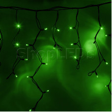 Гирлянда Айсикл (бахрома) светодиодный, 4,0 х 0,6 м, черный провод "КАУЧУК", 220В, диоды зеленые, NEON-NIGHT
