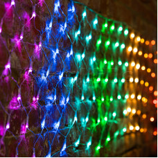 Гирлянда - сеть 3х0,5м, прозрачный ПВХ, 140 LED Мультиколор (10 цветов)